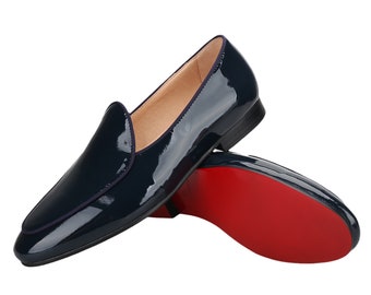 Belvedere Paolo Navy Velvet Slip-on Formal Loafers 9 D  display picture 2