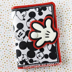 Glove Hand Mini Composition Book Snap Cover - Instant Download Embroidery Design