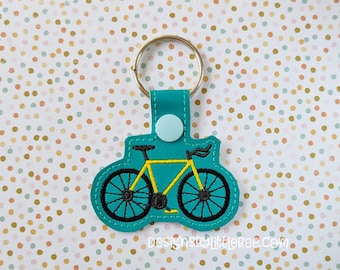 Road Bicycle – Snap Tab & Eyelet Key Fobs - Instant Download Embroidery Design