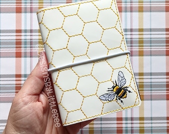 Honeycomb & Bee – Notebook Covers - 2 sizes - Instant Download Embroidery Design