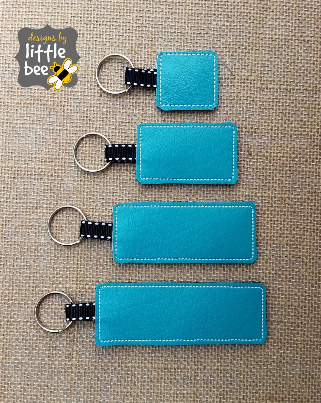 Ribbon Looped Key Fob Blank Value Sale Set Applique Embroidery Instant