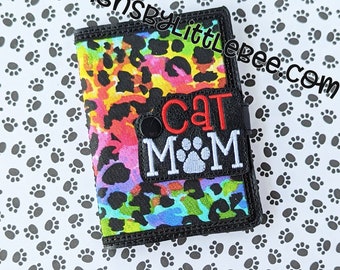 Cat Mom Mini Composition Book Snap Cover - Sofort Download Embroidery Design