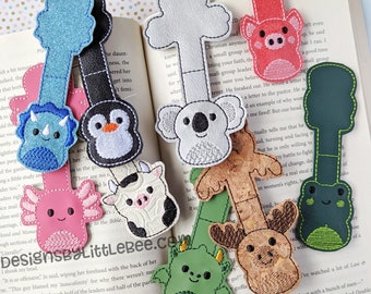 Pudgy Animals Foldover Magnetic Bookmark Set (Series 1) - 10 DESIGNS - Instant Download Embroidery Design