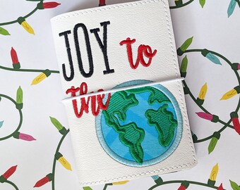 Joy to the World Notebook Covers - 2 sizes - Instant Download Embroidery Design