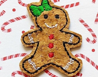 Gingerbread Girl Feltie - Instant Download Embroidery Design