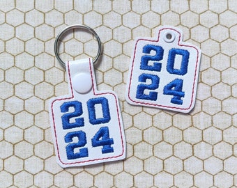 2024 Snap Tab & Eyelet Key Fobs - Instant Download Embroidery Design