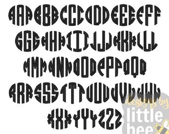 Circle Monogram Font 1 inch