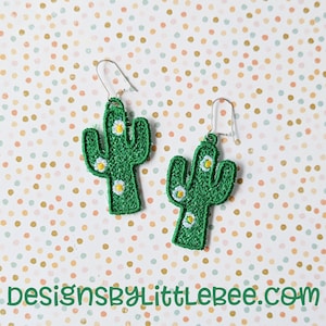 Cactus FSL Earrings - Instant Download Embroidery Design