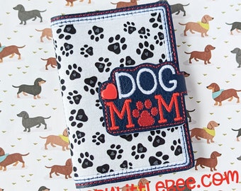Dog Mom Mini Composition Book Snap Cover - Instant Download Embroidery Design