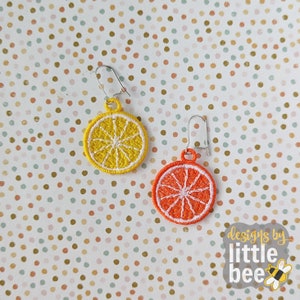 Citrus FSL Earrings - Instant Download Embroidery Design