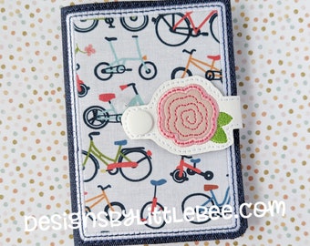 Rosette Mini Composition Book Snap Cover - Instant Download Embroidery Design