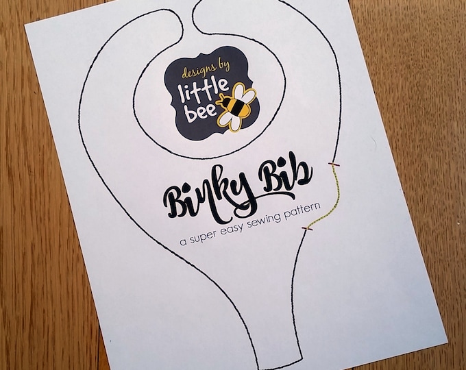 Pacifier Bib Dummy Binky SEWING PATTERN ONLY With Instructions