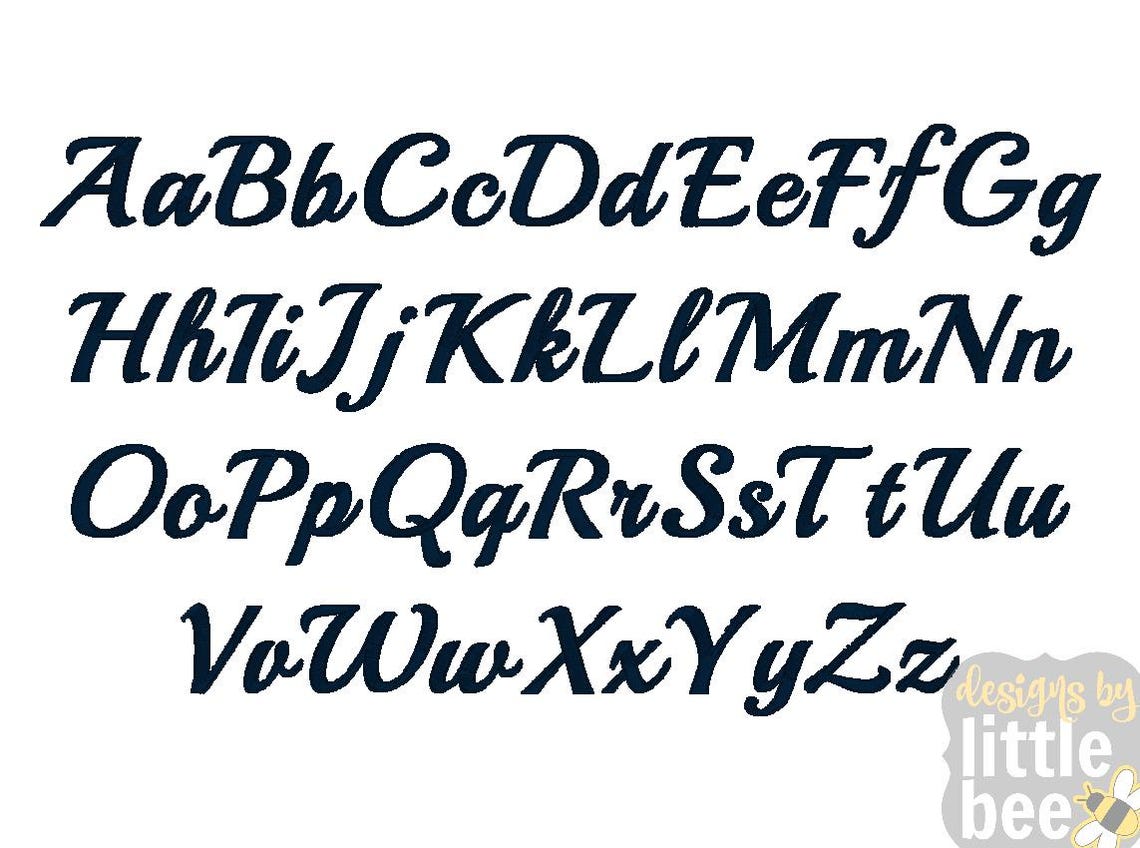 Cheer Script Embroidery Font – 1″ 2″ - Etsy