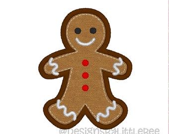 Gingerbread Boy Applique - 4 sizes - Instant Download Embroidery Design