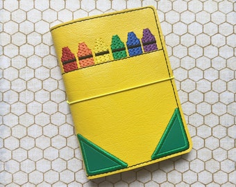 Mini Composition Book Cover – Crayons - Instant download embroidery design