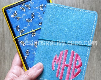 Mini Composition Book Cover - Plain & Applique - In the Hoop Embroidery Design - DIGITAL Product