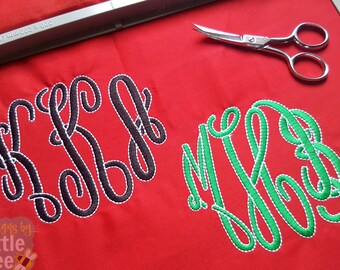 Classic Monogram with Outline - Master Circle - Machine Embroidery Font 4, 5, 7 inch