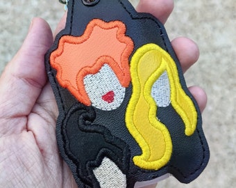 Three Witches Hand Sanitizer Holder Key Fob & Snap Tab - Instant Download Embroidery Design