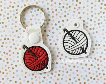 Crochet Snap Tab & Eyelet Key Fobs - Instant Download Embroidery Design