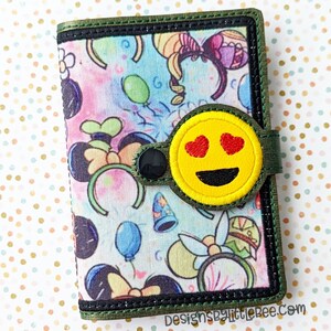 Heart Eyes Mini Composition Book Snap Cover - Instant Download Embroidery Design