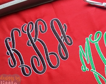 Master Monogram with Outline - Master Circle - Machine Embroidery Font 4, 5, 7 inch