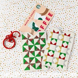 Quilt Blocks I Cadeaukaarthouder - 2 STIJLEN - borduurontwerp direct downloaden