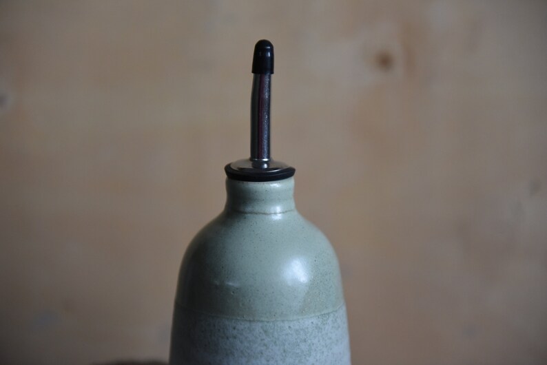 Handmade ceramic oil bottle, pottery dispenser, Pinterest, eco, rustic, modern, birthday, wedding, anniversary gift, home, Scandinavian image 6