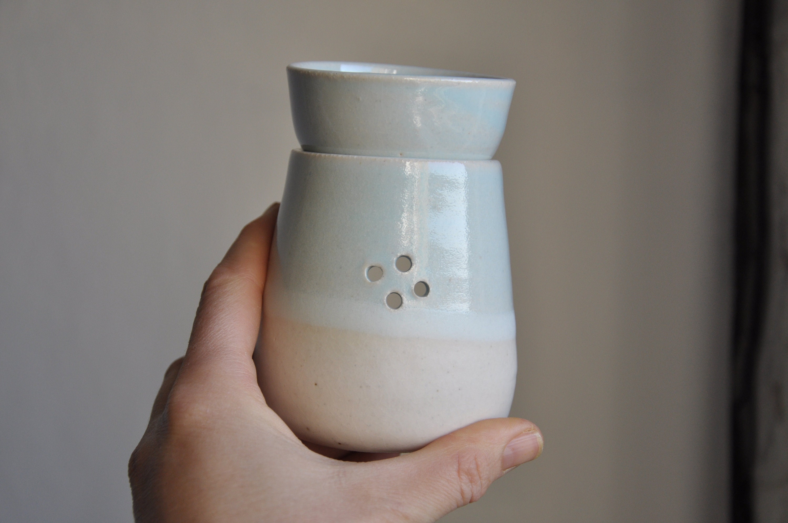 Handmade ceramic oil burner pottery wax melts eco rustic Etsy