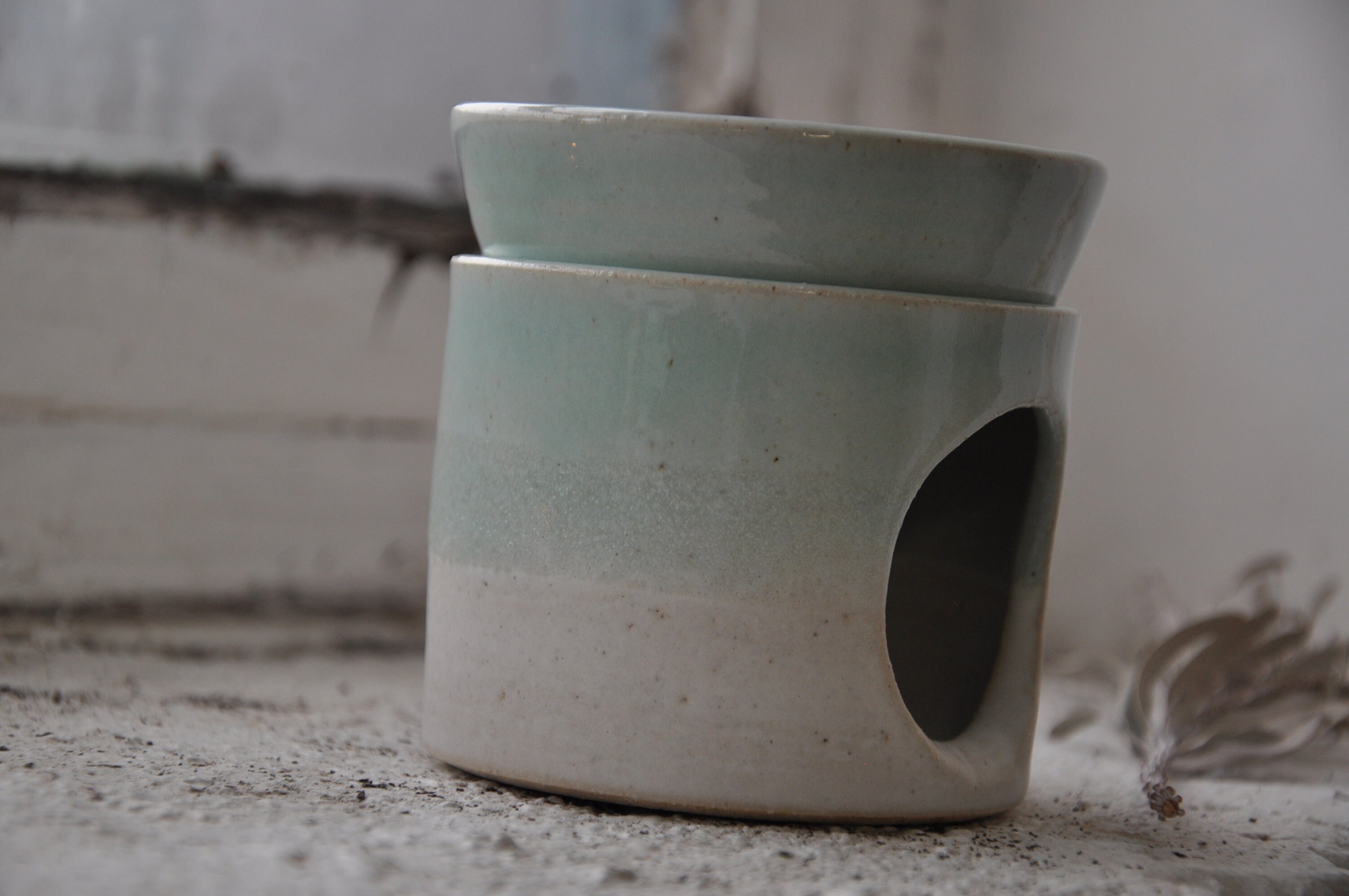 Handmade ceramic oil burner pottery wax melts eco rustic Etsy