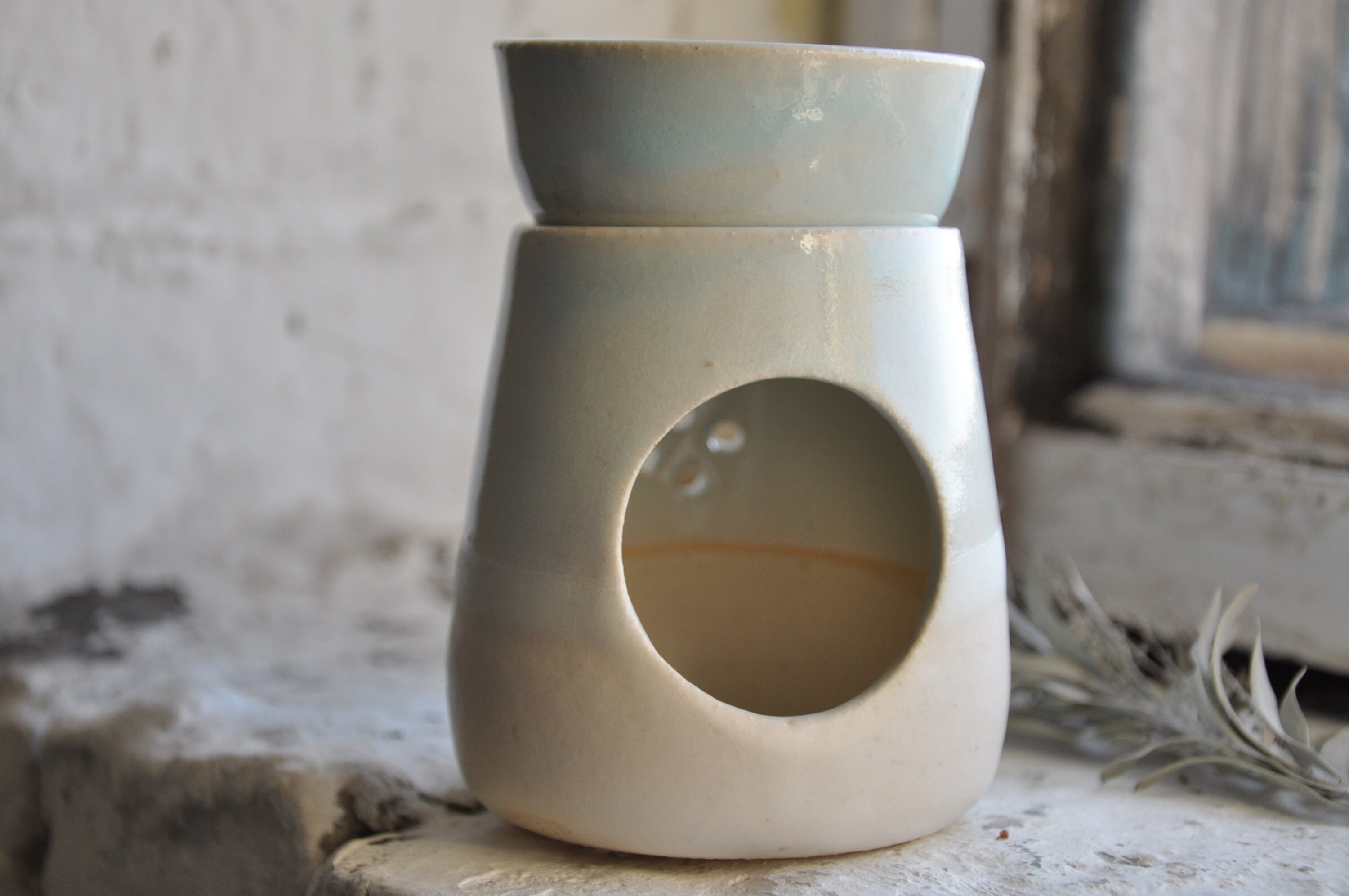 Handmade ceramic oil burner pottery wax melts eco rustic Etsy