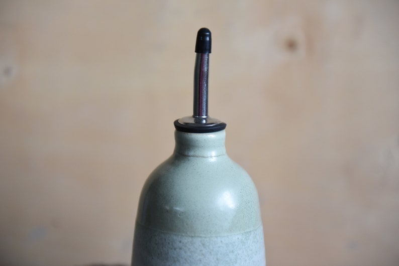 Handmade ceramic oil bottle, pottery dispenser, Pinterest, eco, rustic, modern, birthday, wedding, anniversary gift, home, Scandinavian image 5