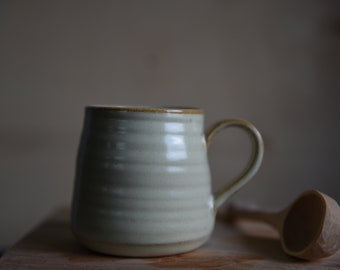 Handmade ceramic mug, pottery cup, tea, coffee, eco, rustic, modern, birthday present, art, Scandinavian, japandi, home, kitchenware, yellow