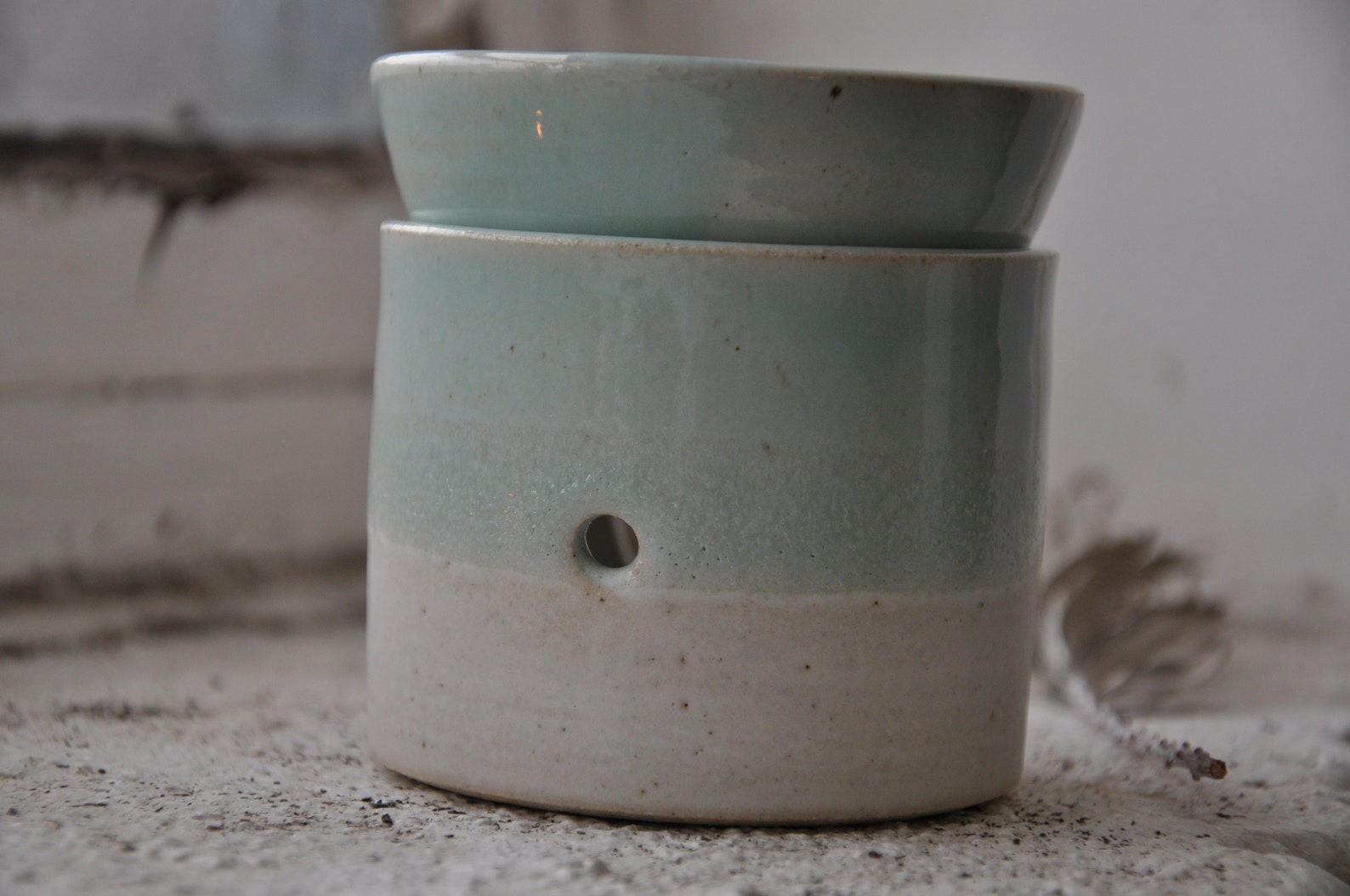 Handmade ceramic oil burner pottery wax melts eco rustic Etsy