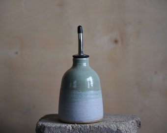 Handmade ceramic oil bottle, pottery dispenser, Pinterest, eco, rustic, modern, birthday, wedding, anniversary gift, home, Scandinavian