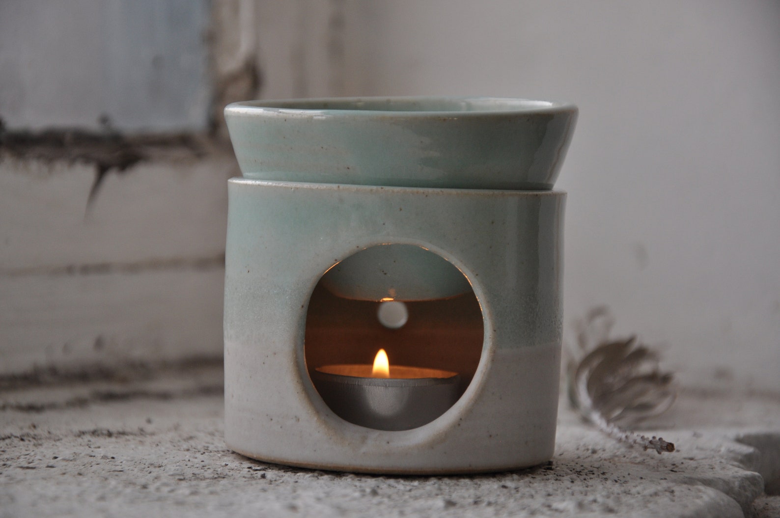 Handmade ceramic oil burner pottery wax melts eco rustic Etsy