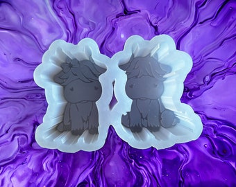 Highland Cows Vent Clip Silicone Freshie Mold