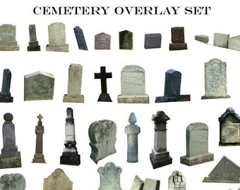 Cemetery Overlay, Gravestone Overlay, Graveyard Overlay, Halloween Overlay