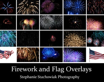 Firework Overlays, July 4th Overlays, Fireworks Overlay, Flag Overlay, Independence Day, america