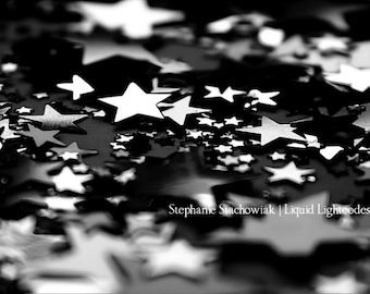 Arquivo digital para impressão, estrelas, preto e branco | Stardust