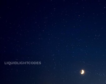 Digitale Datei zum Drucken, Mond, Sterne, Lightcode Freischaltung