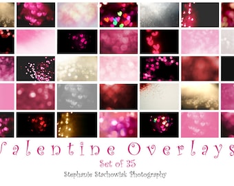 Valentines Overlay, Valentines Bokeh Overlay, Heart Overlay,Valentine Heart Bokeh Overlay,Textures,Red, Pink, Heart,  Instant Download