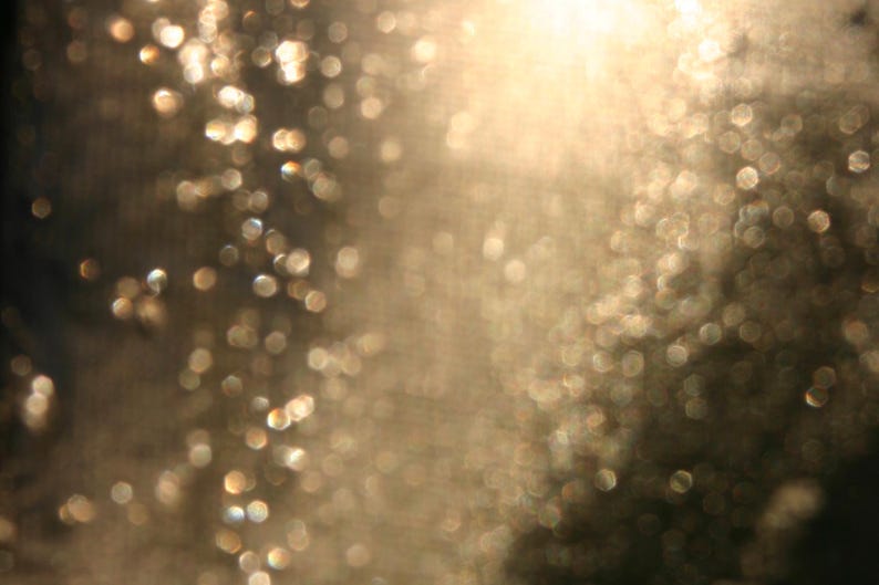 May include: An abstract image with a soft focus effect. The image features a warm, golden colour palette with bokeh-style highlights. The overall effect is dreamy and ethereal, suggesting light and texture.