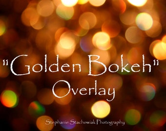 Christmas Bokeh Overlay, New Year Overlay, Overlay, Gold