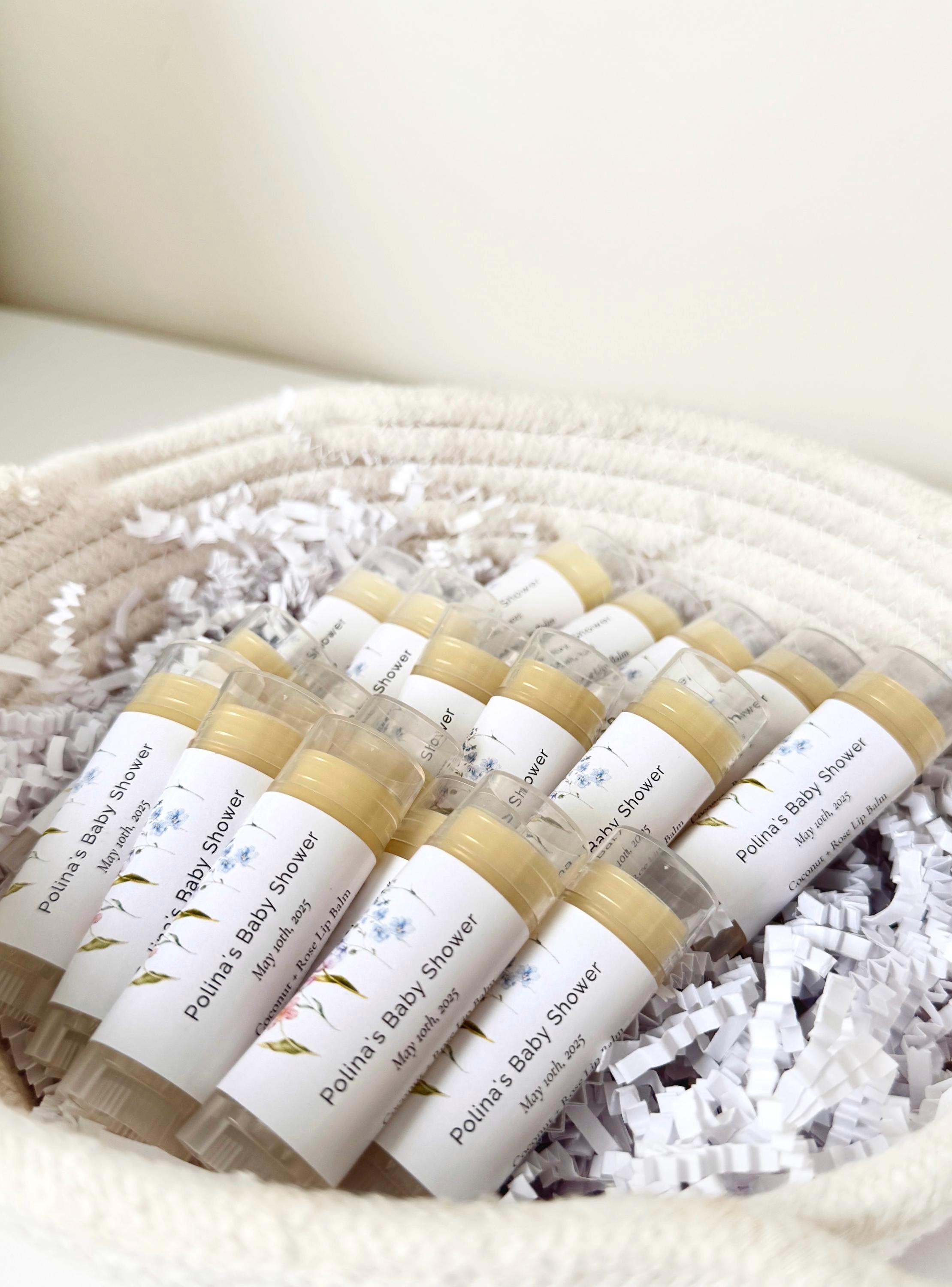 Personalized Lip Balms | Lip Balm Favors Bridal Shower Custom Party Favours Baby Shower Lip Balms Wedding Special Event Natural Lip Balms
