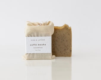 Caffé Mocha Soap | Coffee Soap Coffee Scrub Natural Soap Exfoliating Soap for Women Soap for Men Soap Gift Box Palm Free Soap Handmade