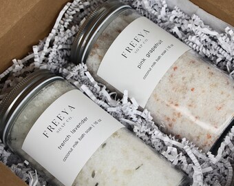 Bath salt gift set lavender bath salts rose bath salts floral bath salts self care gift box gift for friend gift for mom Christmas Gift Box