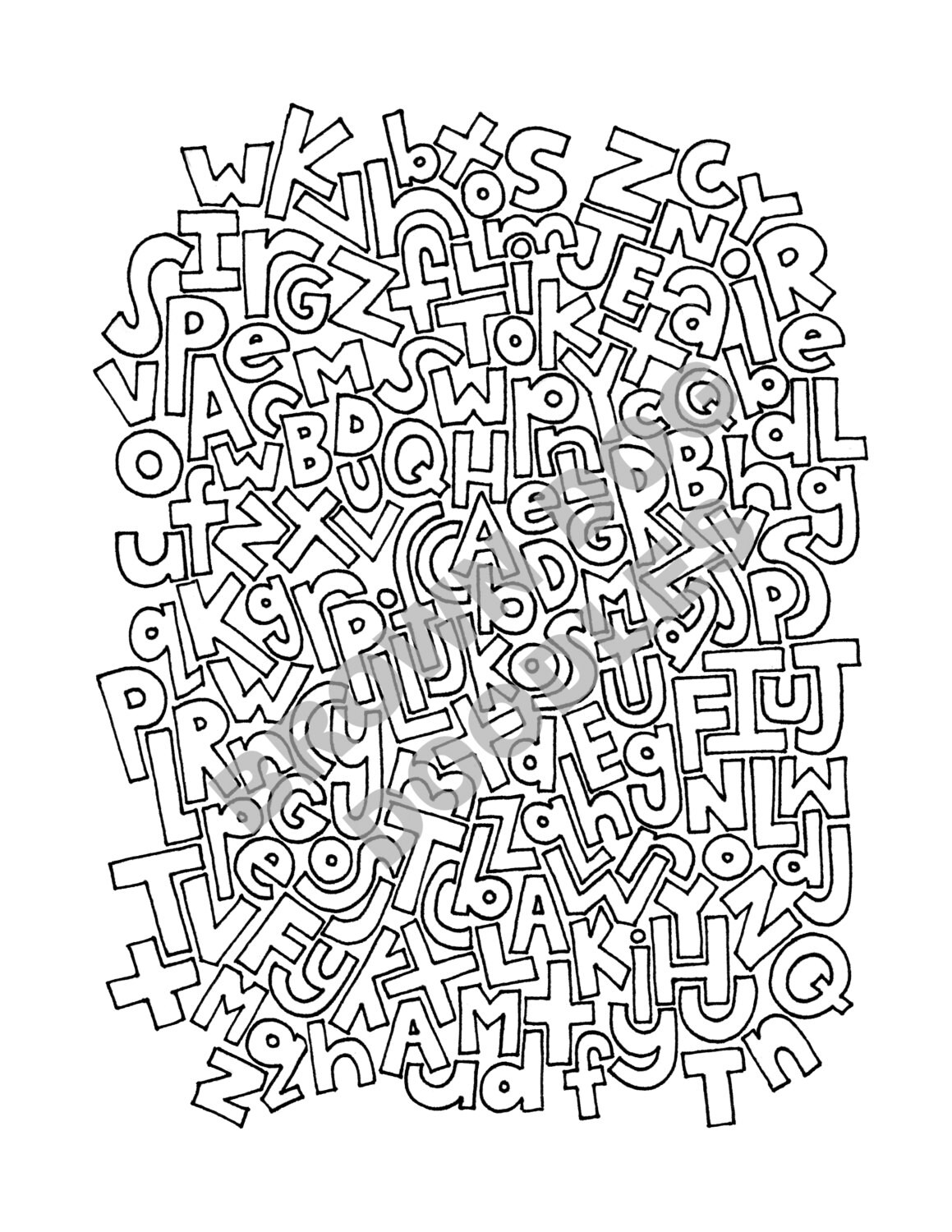 ALPHABET COLORING PAGE - Etsy