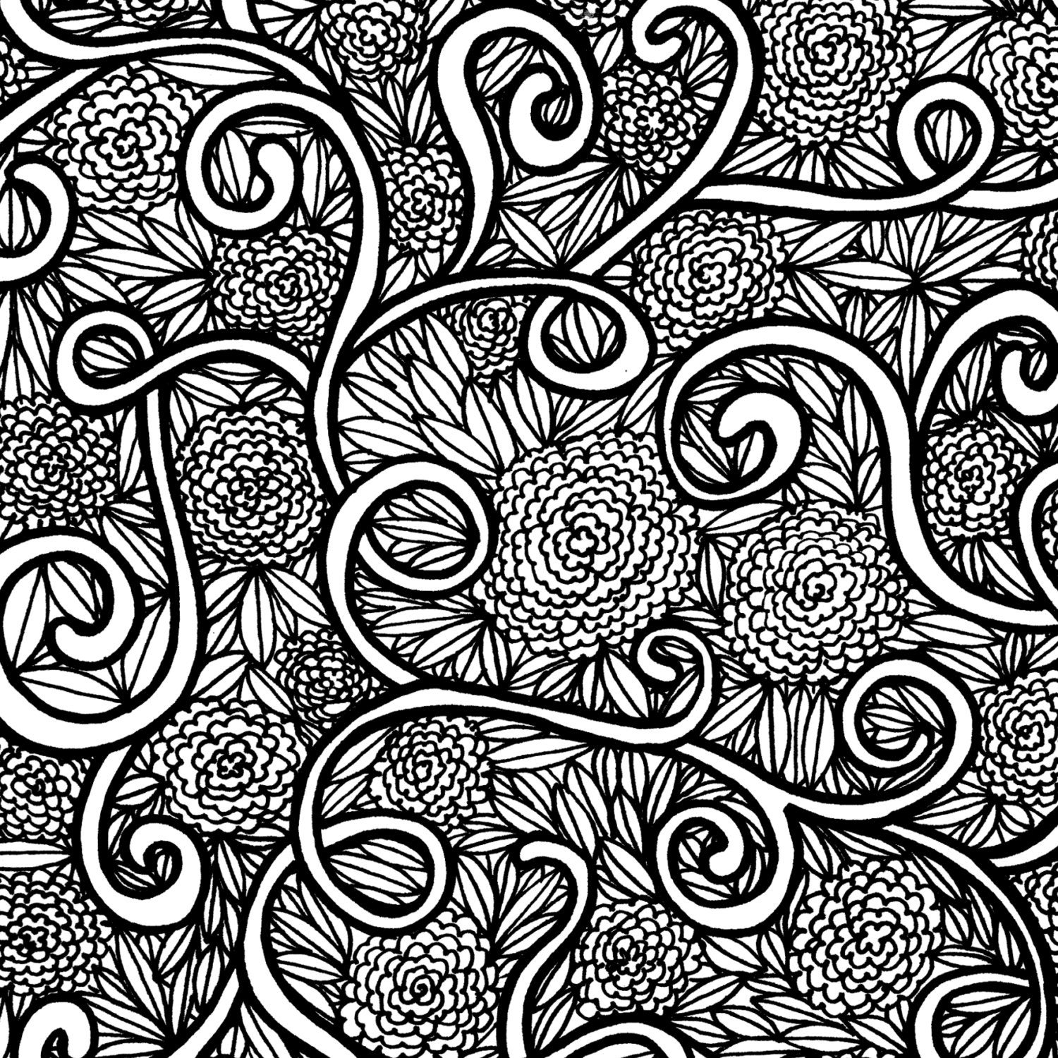 VINES COLORING PAGE | Etsy