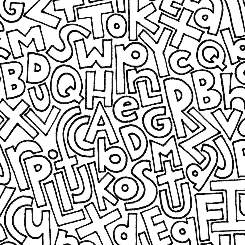 ALPHABET COLORING PAGE - Etsy