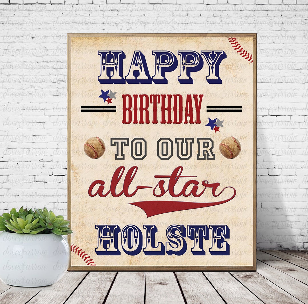 16x20 Custom Baseball Birthday Printable Sign Instant Download, Print ...